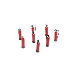 Fire extinguishers (x8).