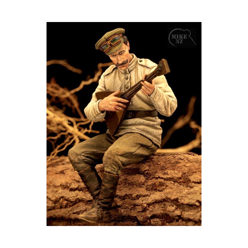 Crewman playing balalaika.