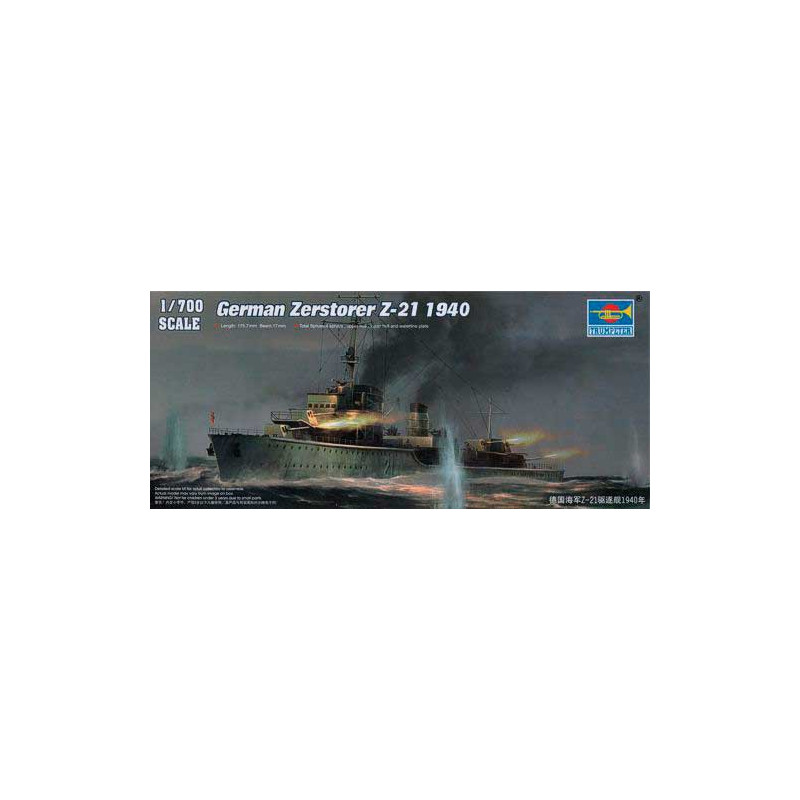 German Zerstorer Z-21 1940. TRUMPETER 05792