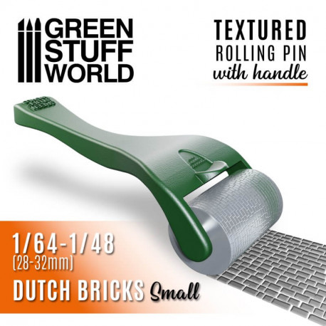 Rolling pin with handle, dutch bricks.