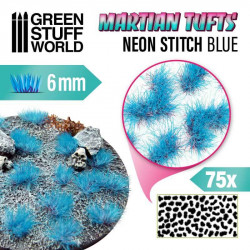 Außerirdische Grasbüschel, Neonstich blau (6 mm).