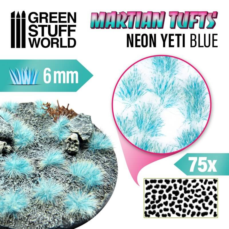 Matas de césped alien, neon yeti azul (6 mm). Matas de césped alien, neon yeti azul (6 mm).