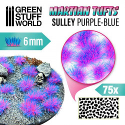 Touffes d’herbes exotiques, bleu-violet souillé (6 mm).