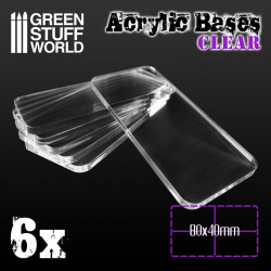 Socles rectangulaires en acrylique, 80x40 mm (x6).