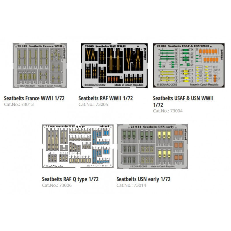 Set de cinturones de aviones aliados. WWII. EDUARD BIG7227