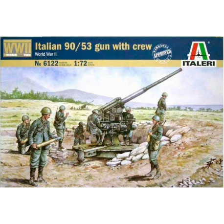 Italian 90/53 gun with crew.