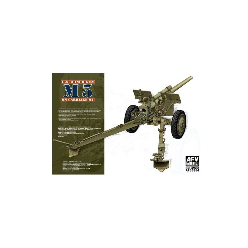 U.S. 3 inch Gun M5 on carriage M1. AFV CLUB 35S64