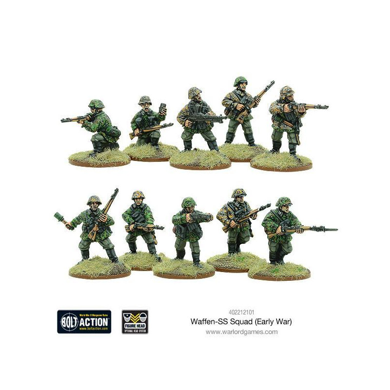 Early War Waffen-SS Squad | 28mm Scale Metal Miniatures For Wargaming, Unpainted