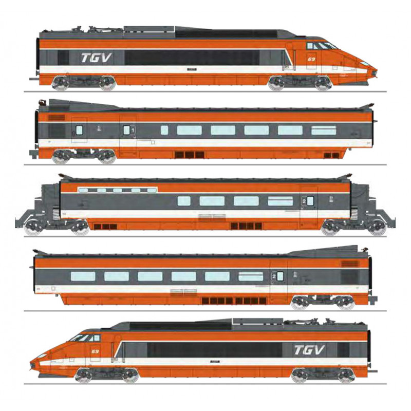 TGV PSE, Rama 69, 5 coches. SNCF. TGV PSE, Rama 69, 5 coches. SNCF.