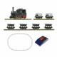 H0e Analogue Starter Set: Steam locomotive.