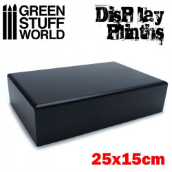 Pedestal retangular, preto 25x15 cm.