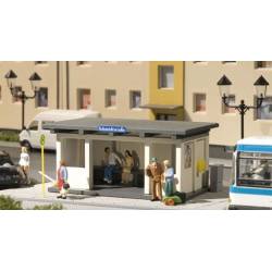 Two bus stop shelters.