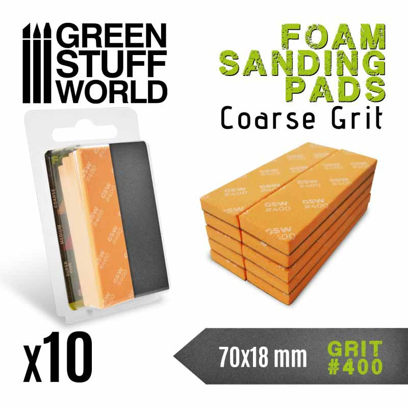 Foam sanding pads. 400 grit (x10).