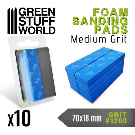 Foam sanding pads. 1200 grit (x10).