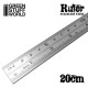 Stainless steel ruler 20 cm.