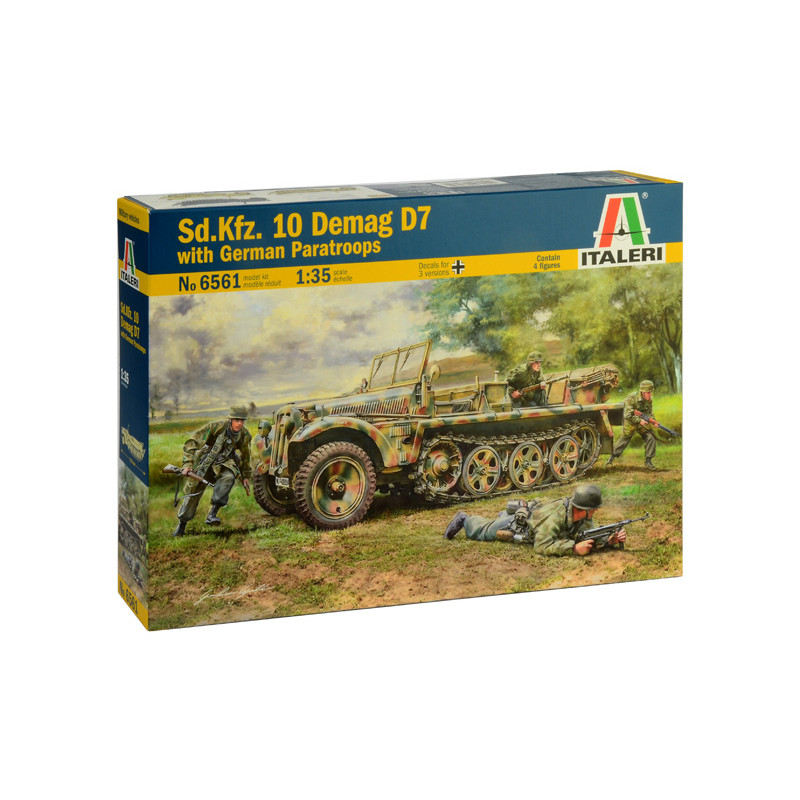 Sd.Kfz. 10 DEMAG D7 con paracaidistas. Sd.Kfz. 10 DEMAG D7 con paracaidistas.