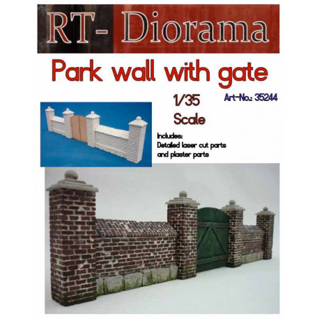 Park wall with gate.