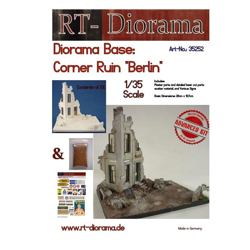 Base de diorama: esquina en ruinas "Berlín". Base de diorama: esquina en ruinas "Berlín".