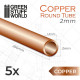 Round copper tube 2 mm (x5).