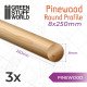 Varilla redonda madera pino 8x250mm (x3).