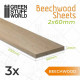 Beechwood sheet 2x60x250 mm (x3).