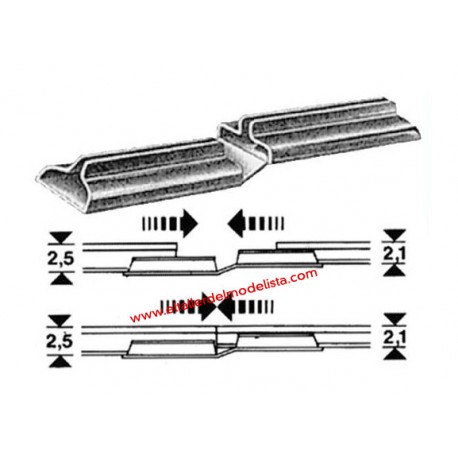 Transitional rail joiner. FLEISCHMANN 6437