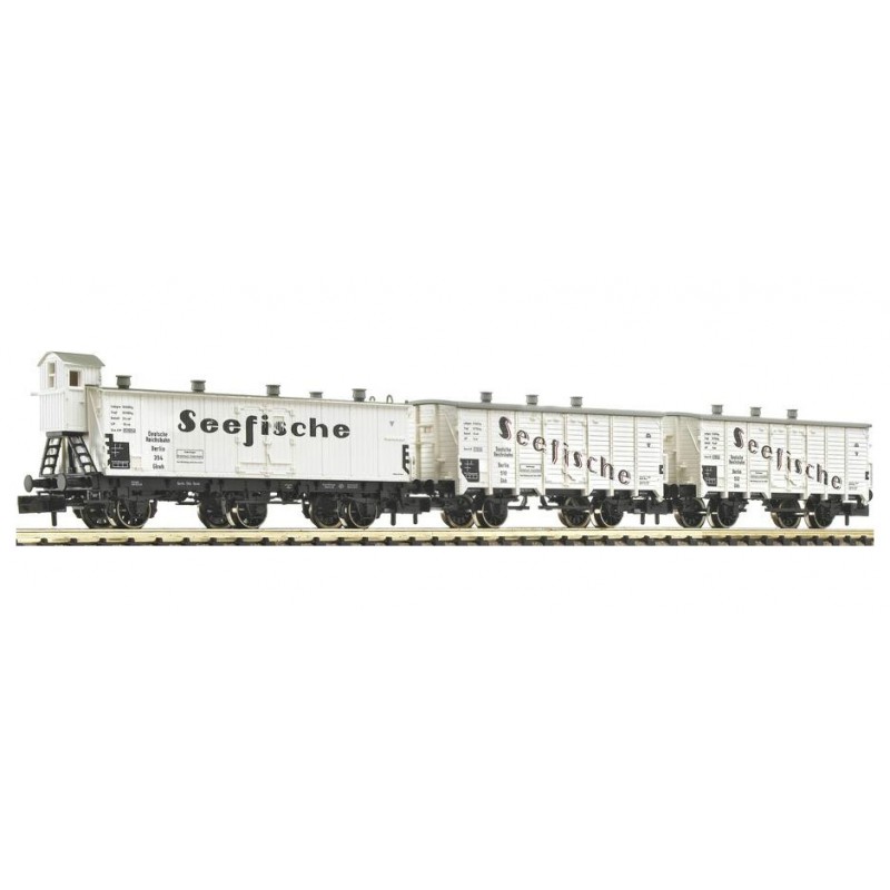3-set refrigerator wagons, DRG. FLEISCHMANN 834106 3-set refrigerator wagons, DRG. FLEISCHMANN 834106