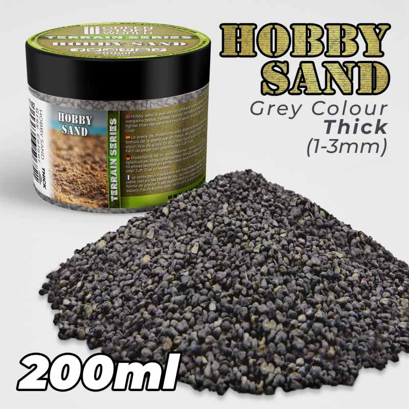 Thick hobby sand. Dark grey. 200ml. Thick hobby sand. Dark grey. 200ml.