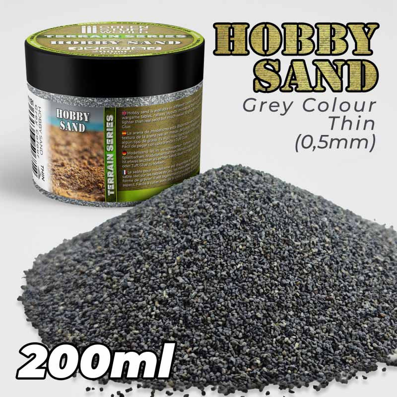 Thin hobby sand. Dark grey. 200ml. Thin hobby sand. Dark grey. 200ml.