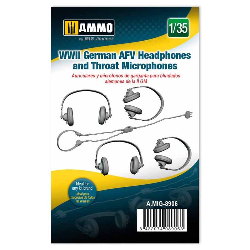 WWII German AFV Headphones and Throat Microphones.