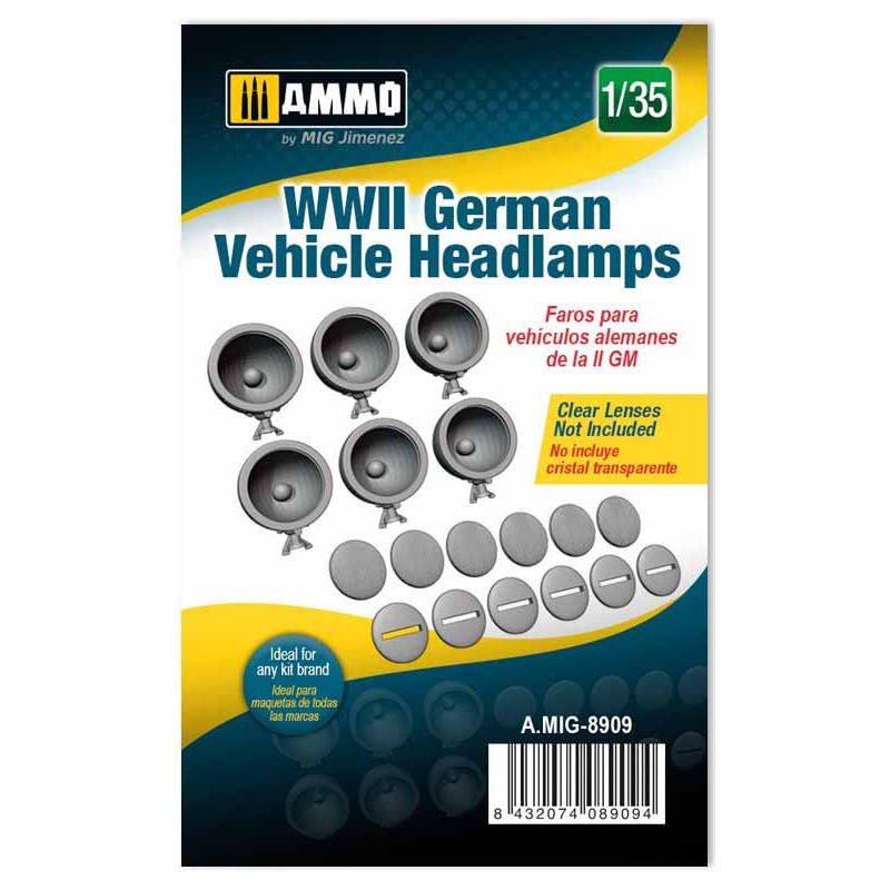 Faros de vehículos alemanes sin cristal.