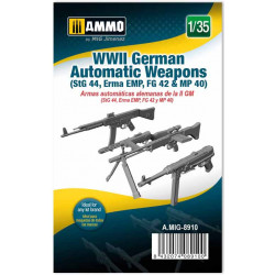 Surtido armas de infantería alemanas - FG42, ST44, MP40, MP44, MP35.