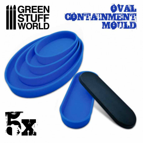 Containment molds for oval bases (x5).