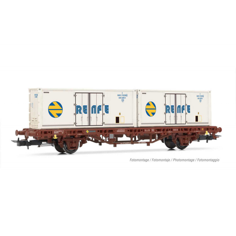 RENFE 2-axle falt wagon. RENFE 2-axle falt wagon.