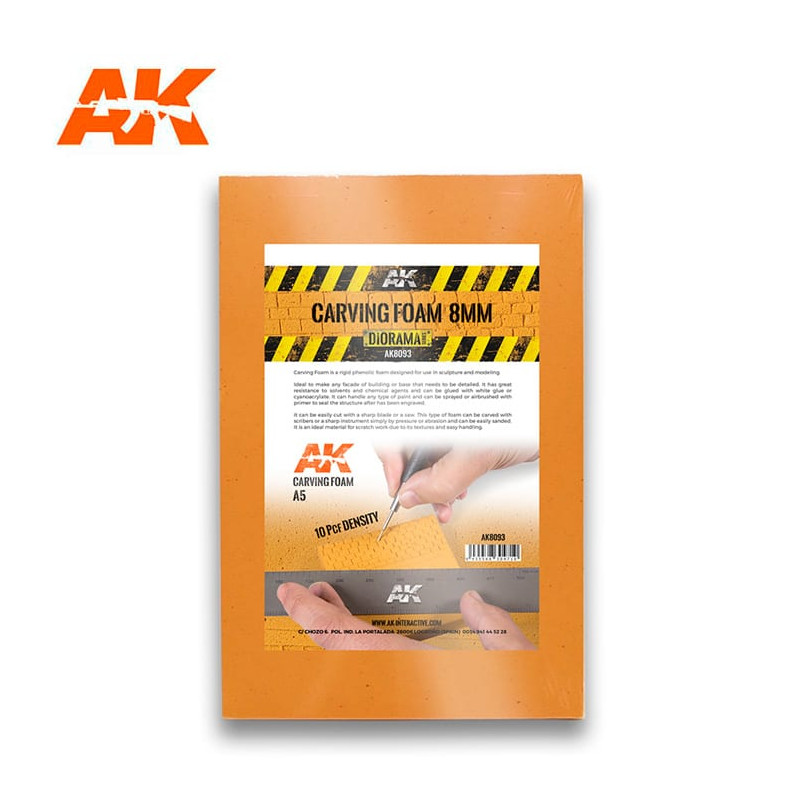Foam para tallar de 8 mm. A5.