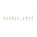 Standing people, white. Architecture line.