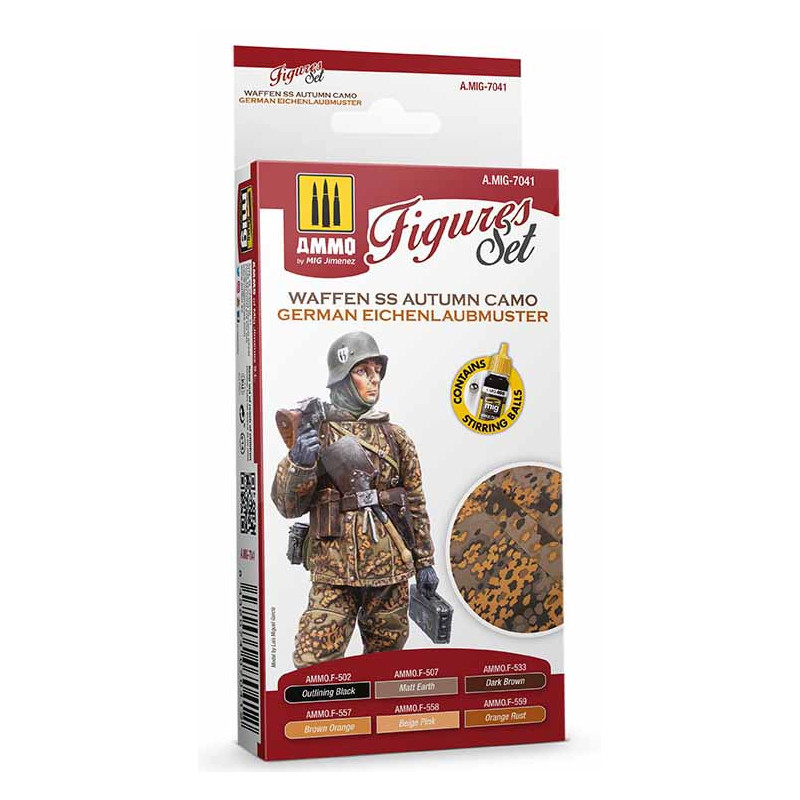 Camuflaje de otoño WAFFEN SS. Conjunto alemán Einchenlaubmuster.