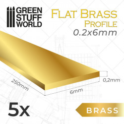 Flat brass profile 0,2 x 6 mm.