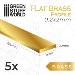 Messingprofil 0,2 x 2 mm.