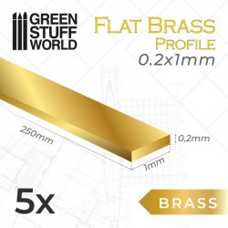 Profilo in ottone 0,2 x 1 mm.