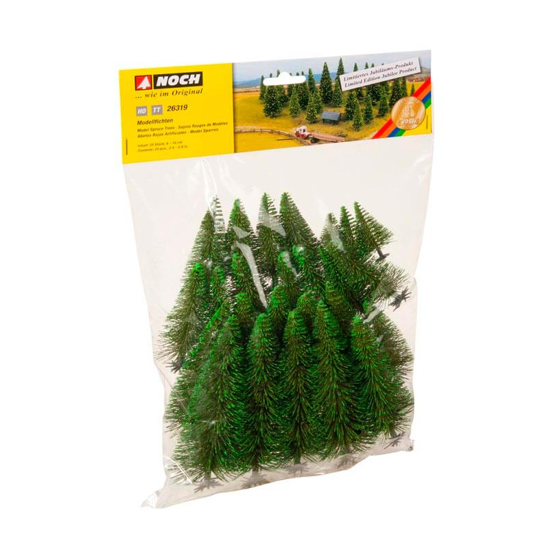 Model spruce trees.