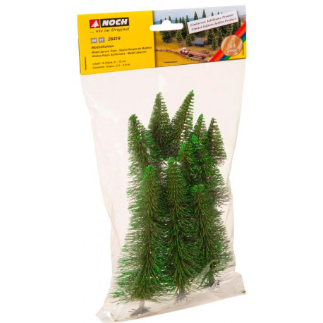 Model spruce trees.