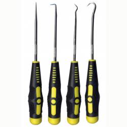 Ensemble de quatre burins de type dentaire.