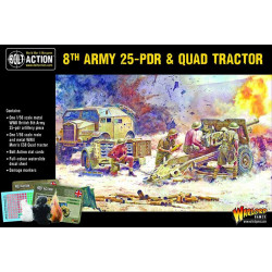 Artillería ligera y tractor del 8.º ejército (25 libras). Bolt Action.