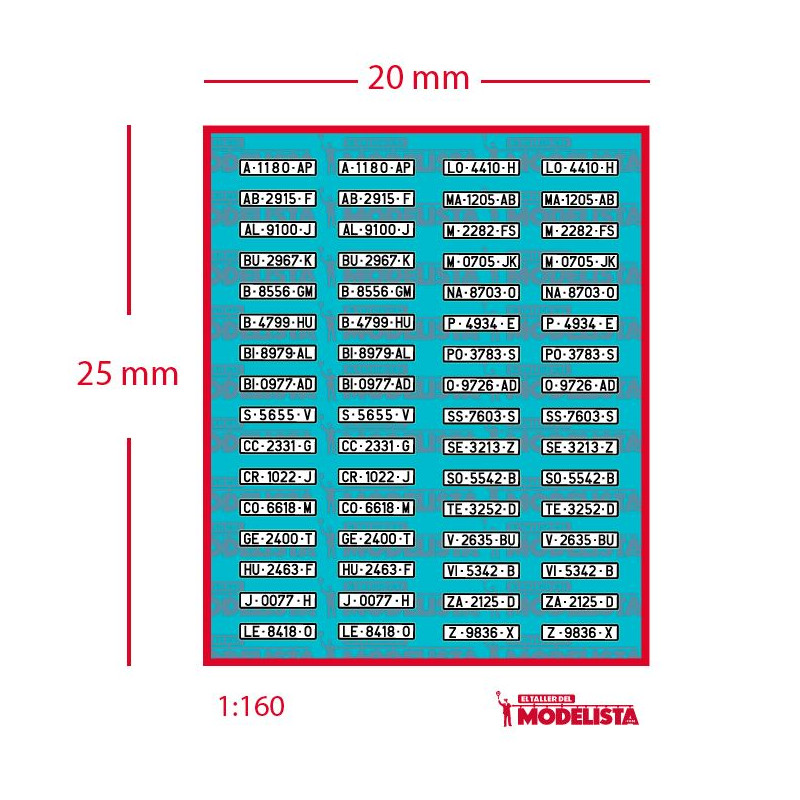 Matrículas de coches españoles. Tipo I.