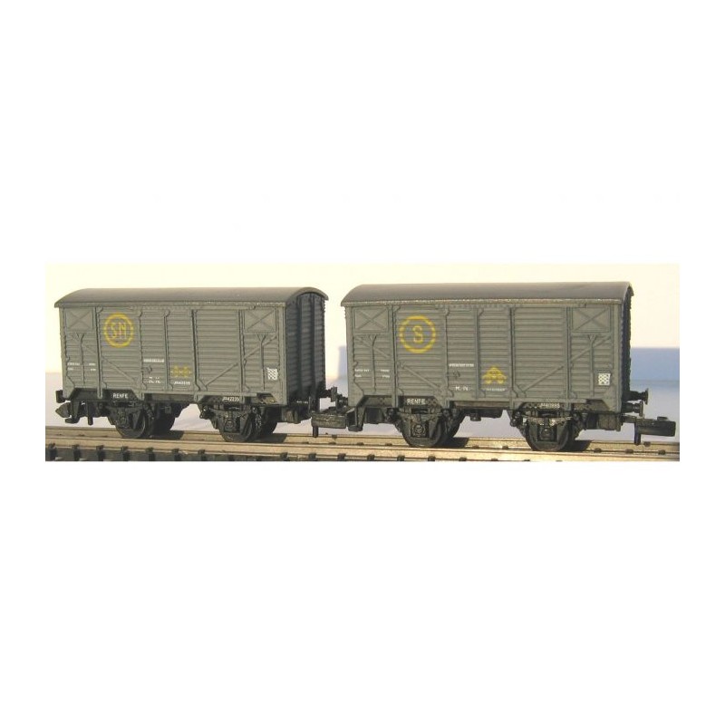 2 boxcars "Sindicato de la Naranja", RENFE. KTRAIN 1755A