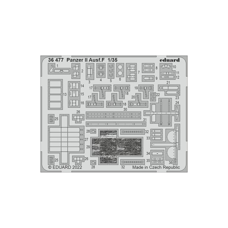 Fotograbado: Panzer II Ausf. F.