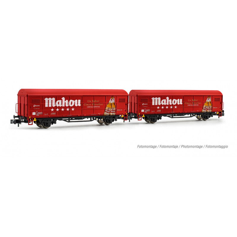 Set of JPD coaches, RENFE. Mahou. Set of JPD coaches, RENFE. Mahou.