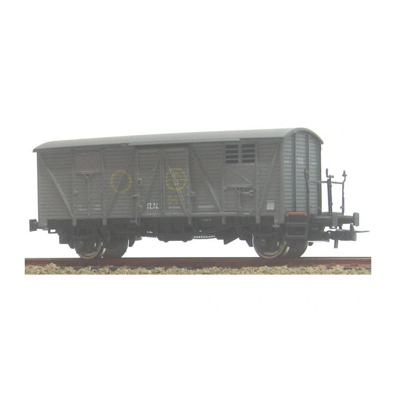 Vagón cerrado con balconcillo J-303888 gris. KTRAIN 0703F