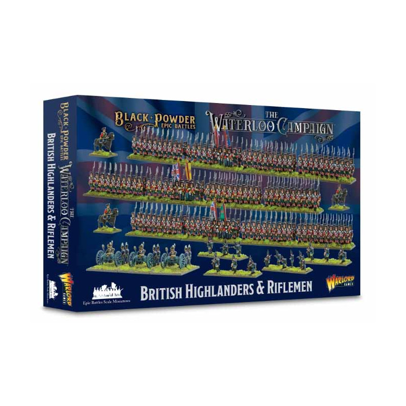 Montañeses y fusileros británicos. Black Powder Epic Battles: Waterloo.